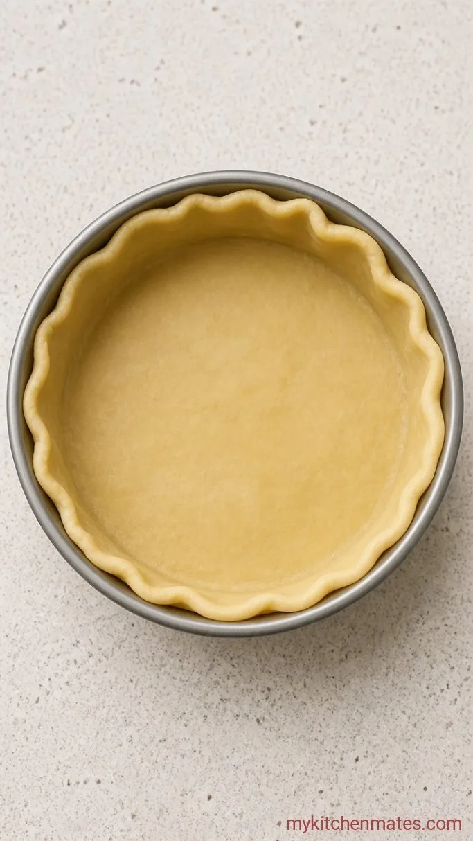 20-Minute Air Fryer Quiche (No Blind Baking) Step 1: Press the Crust into the Pan