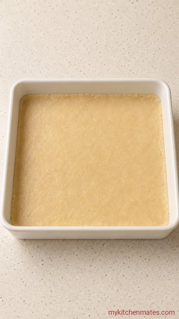 Creamy Vegan Lemon Bars Step 1: Press the Crust