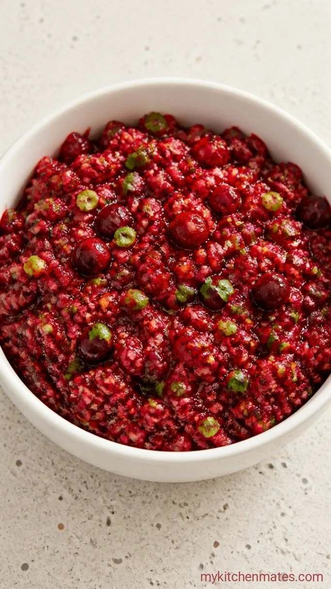 Step 1: Pulse the Cranberry Relish