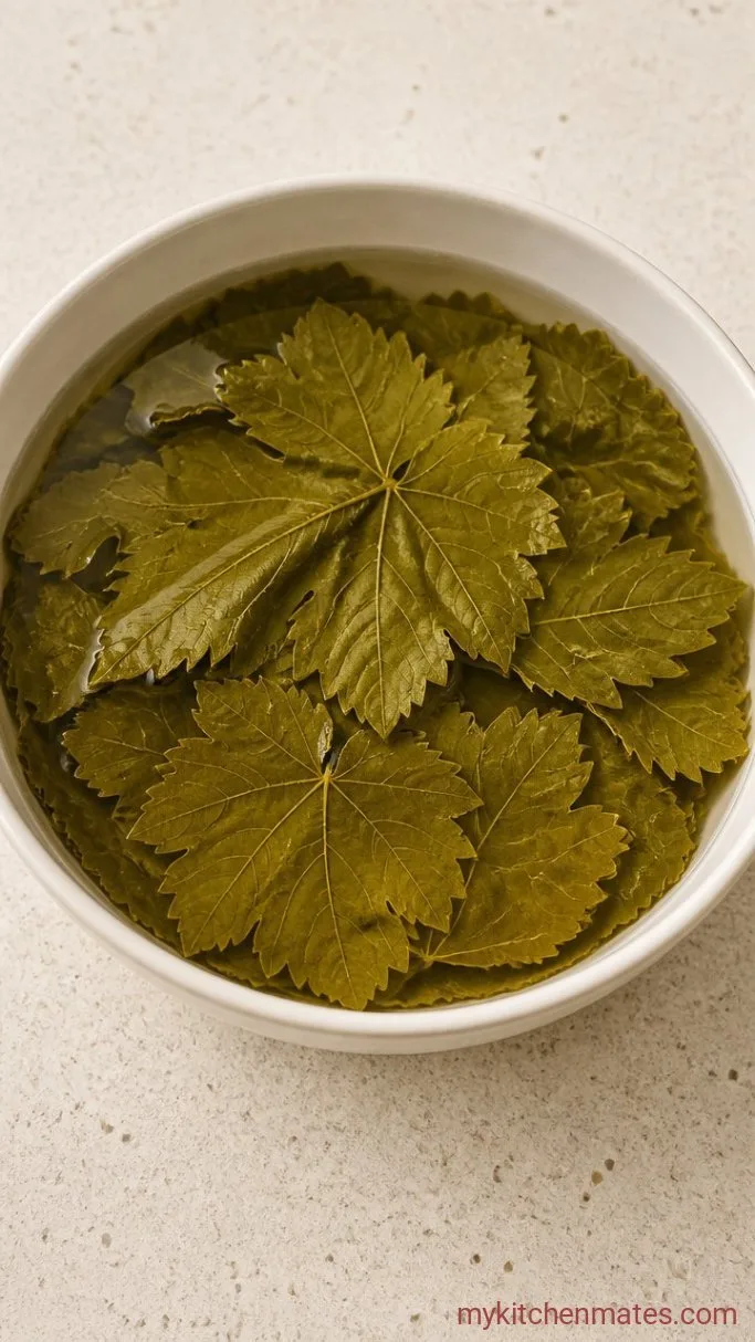 Step 1: Rinse and Trim the Grape Leaves