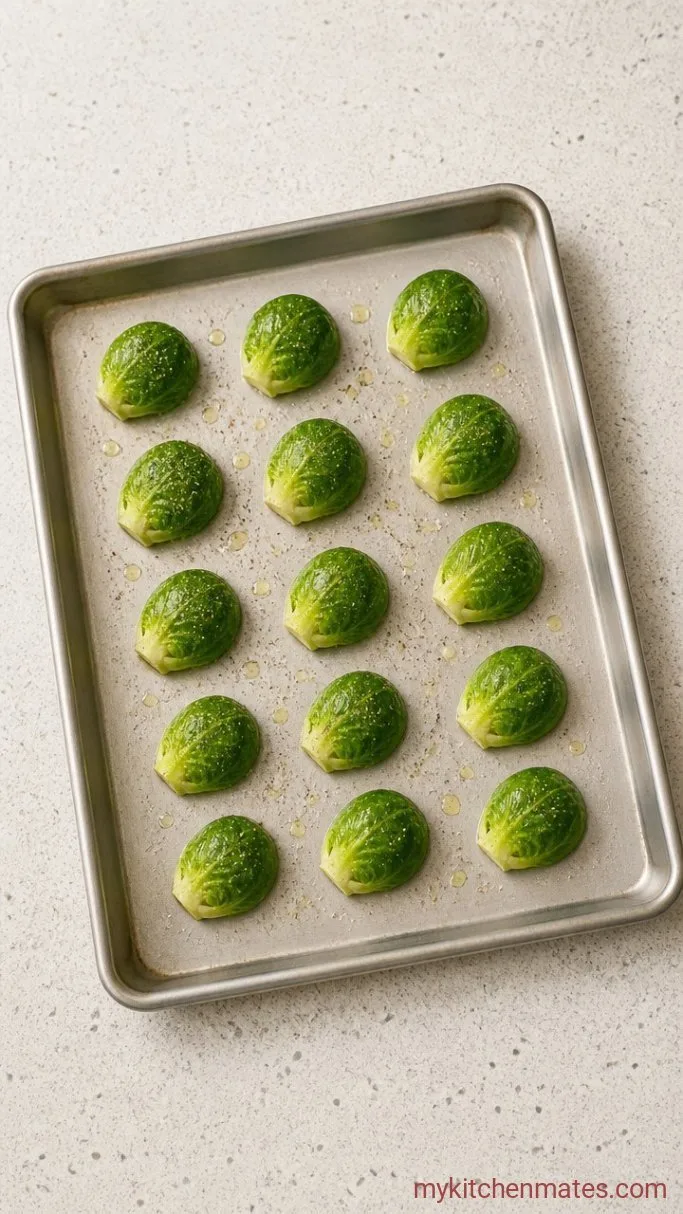 Sticky Glazed Brussels Sprouts (Ready in 25 Minutes) Step 1: Roast the Brussels Sprouts