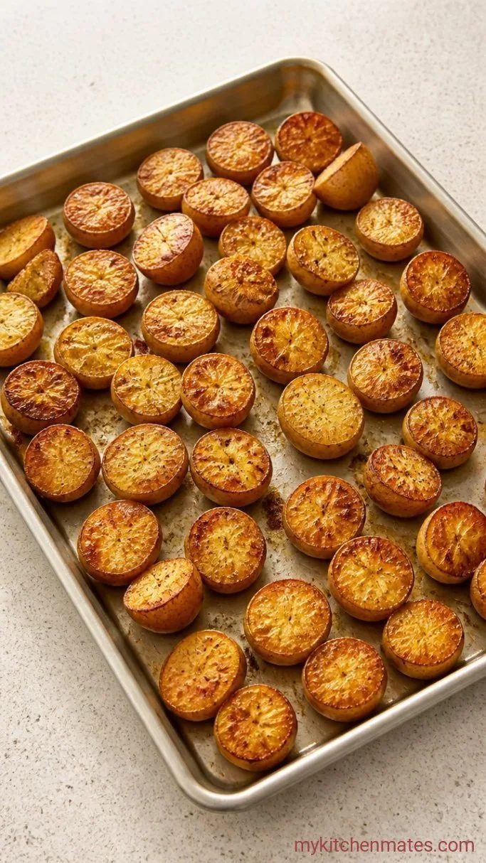 Easy Sheet Pan Steak and Potatoes with Garlic Butter Step 1: Roast the Potatoes