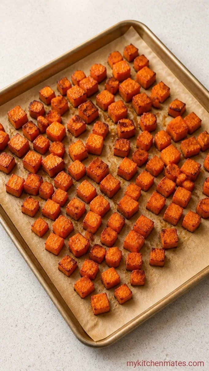 Creamy Dairy Free Enchiladas Step 1: Roast the Sweet Potato