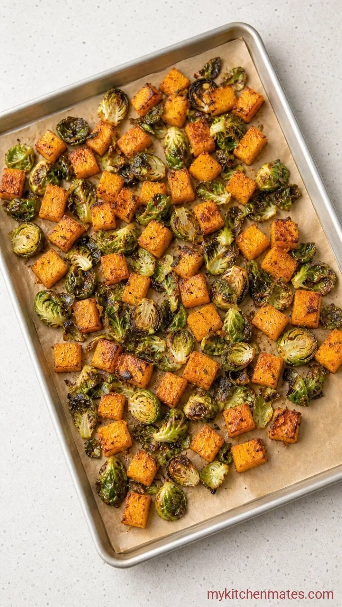 Roasted Fall Harvest Pasta Salad with Maple Dijon Dressing Step 1: Roast the Vegetables