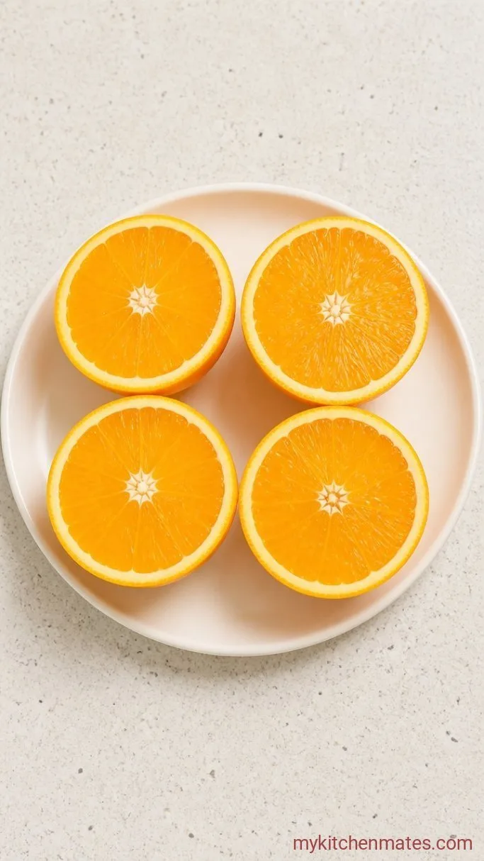 3-Minute Fresh Orange Juice Step 1: Roll and Halve the Oranges