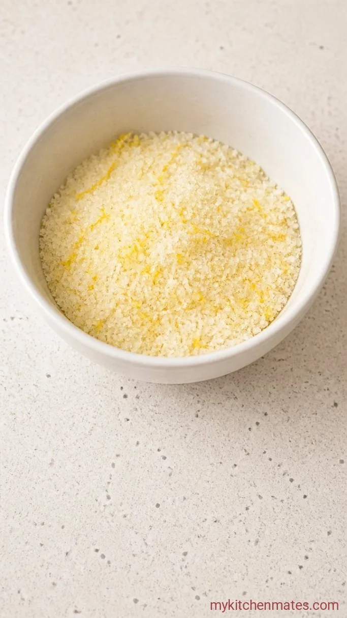 Moist Lemon Blueberry Loaf Cake Step 1: Rub the Lemon Sugar