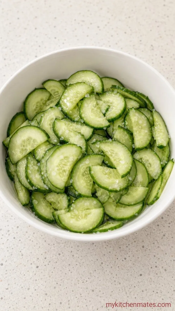 Step 1: Salt and Drain the Cucumbers