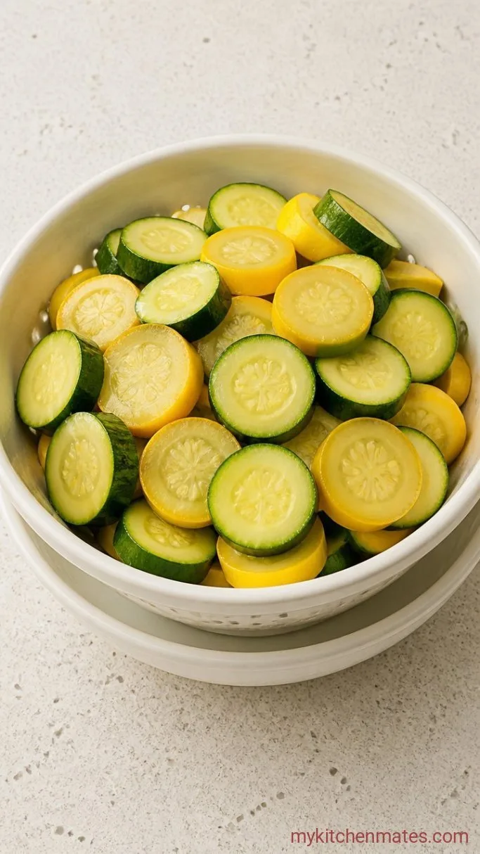 Creamy Summer Squash Casserole (No Watery Mess) Step 1: Salt and Drain the Squash