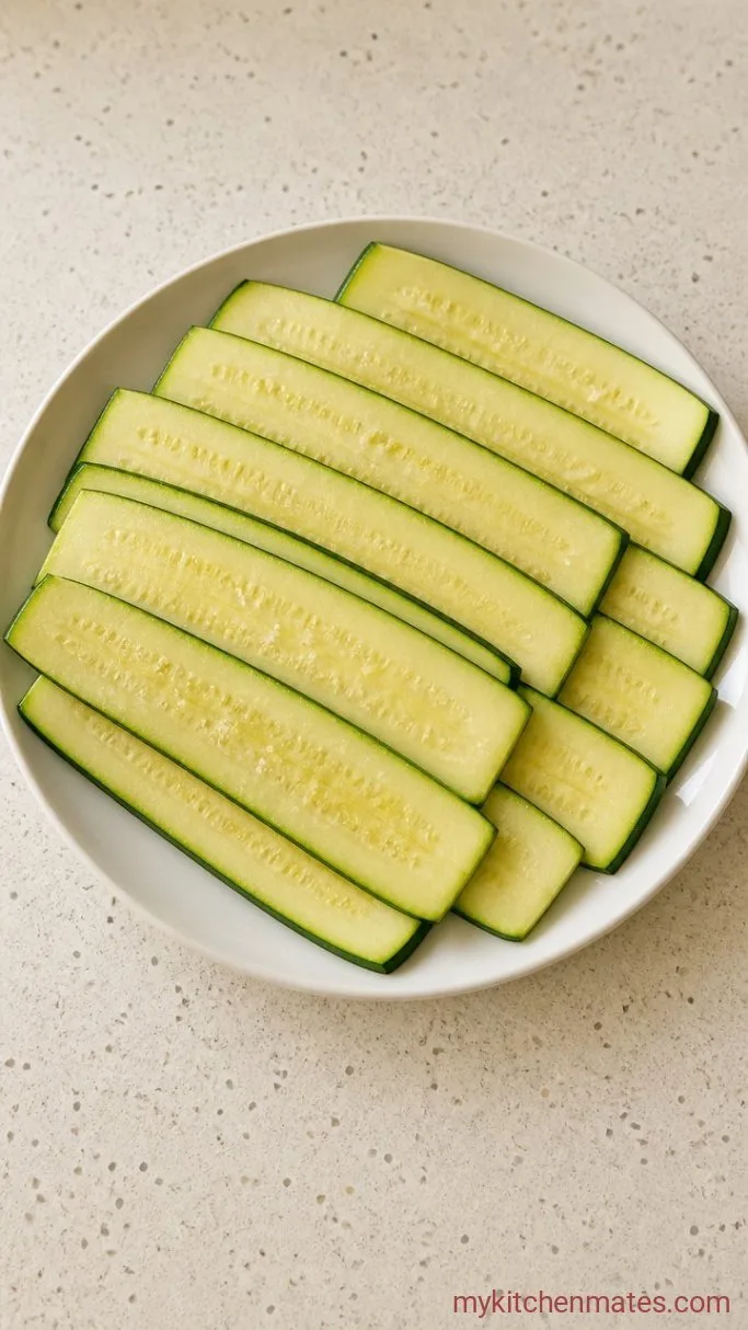 Cheesy Zucchini Lasagna Bake (No Noodles) Step 1: Salt and Prep the Zucchini