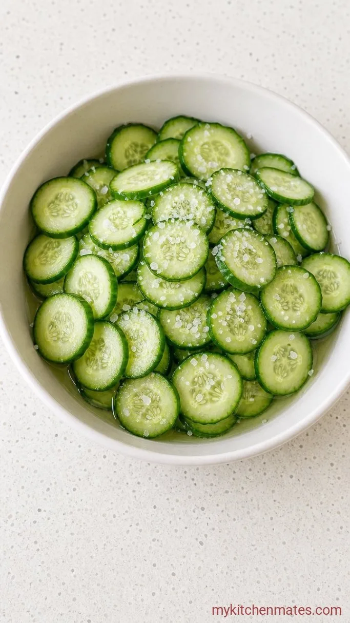Step 1: Salt and Squeeze the Cucumbers