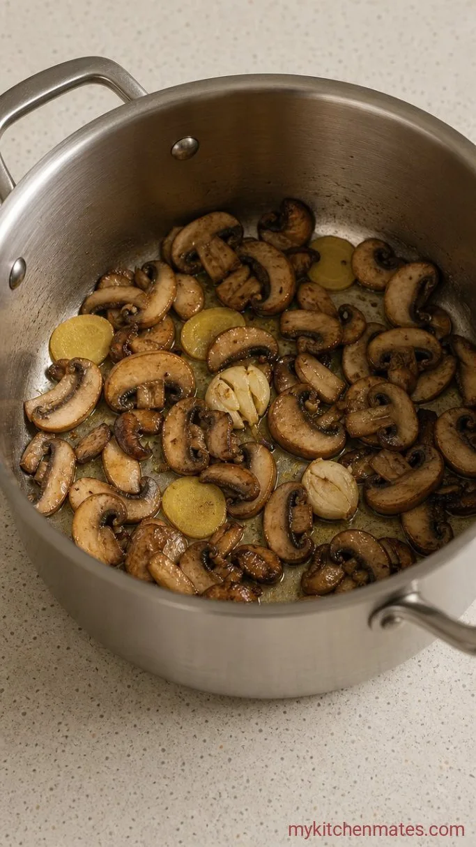 Step 1: Sauté the Aromatics and Mushrooms