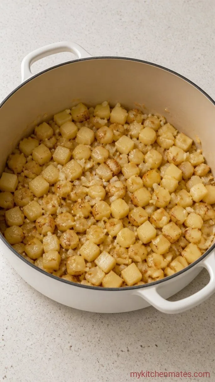 High Protein Potato Soup Step 1: Sauté the Aromatics and Potatoes
