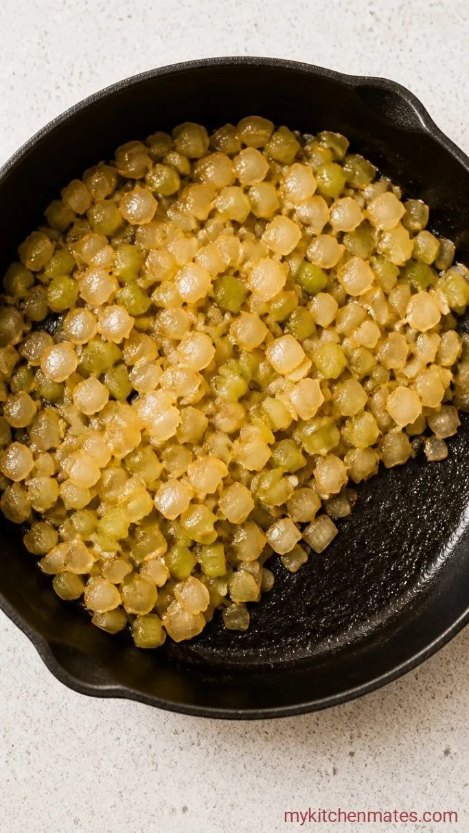 Quick Rotisserie Chicken and Cornbread Dressing Casserole Step 1: Sauté the Aromatics