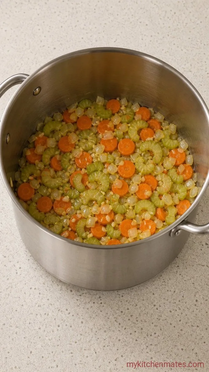 Hearty Pioneer Woman Chicken Noodle Soup Step 1: Sauté the Aromatics