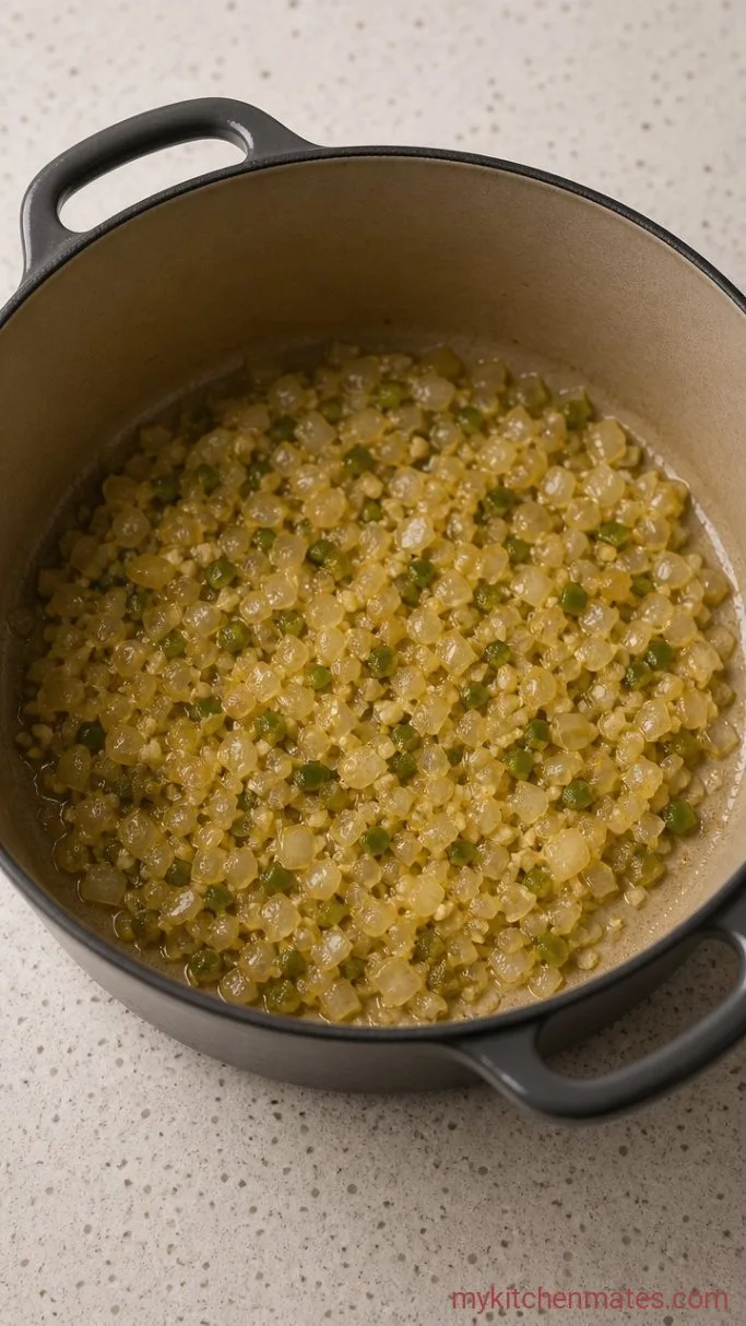 30-Minute Creamy White Chicken Chili Step 1: Sauté the Aromatics