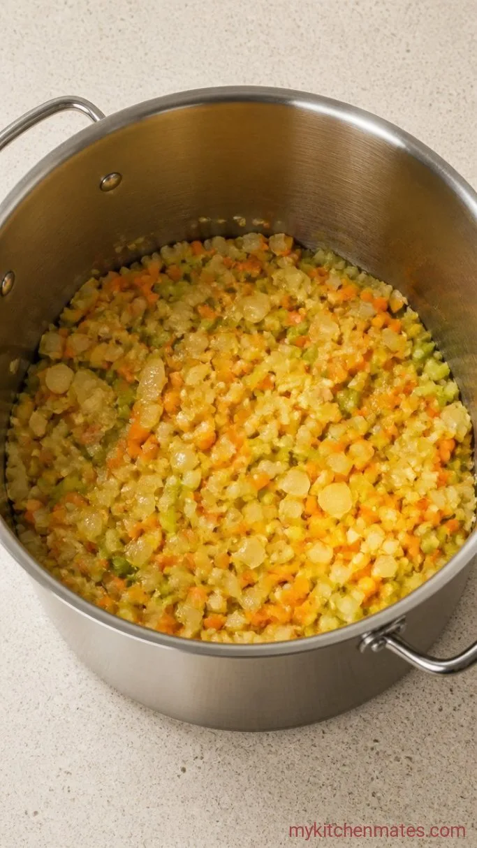 30-Minute Healthy Chicken Noodle Soup Step 1: Sauté the Aromatics