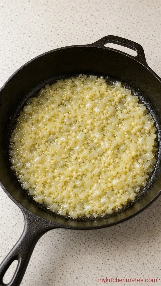 30-Minute Creamy Rotel Chicken Spaghetti Step 1: Sauté the Aromatics