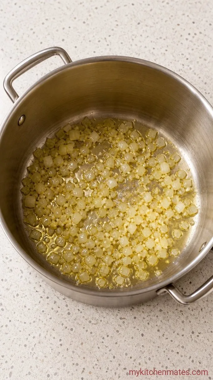 30-Minute Garden Vegetable Soup Step 1: Sauté the Aromatics