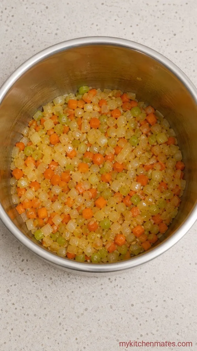 30-Minute Instant Pot Vegetable Soup Step 1: Sauté the Aromatics