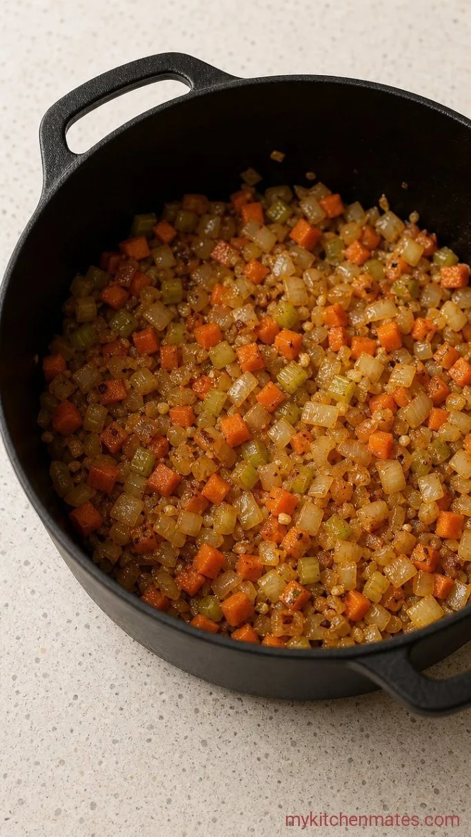 One-Pot Creamy Lentil Potato Soup Step 1: Sauté the Aromatics