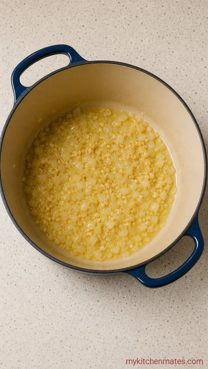 Creamy 30-Minute Mashed Potato Soup Step 1: Sauté the Aromatics