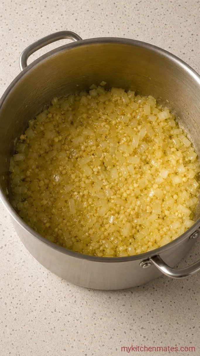Nordstrom Tomato Basil Soup (Creamy Homemade Copycat) Step 1: Sauté the Aromatics