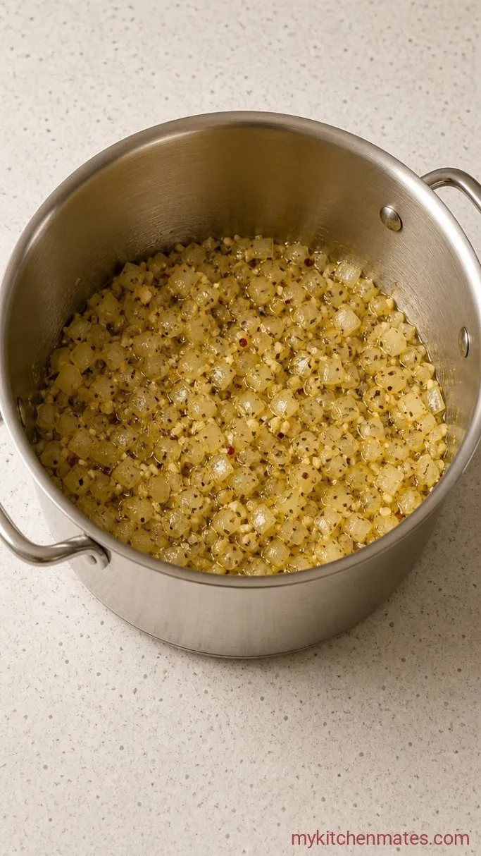 One-Pot Vegan Lasagna Soup Step 1: Sauté the Aromatics