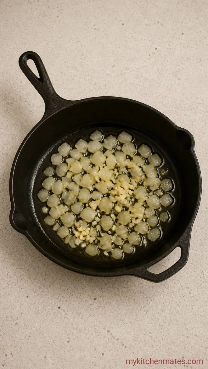 Mexican Black Beans in 20 Minutes Step 1: Sauté the Aromatics