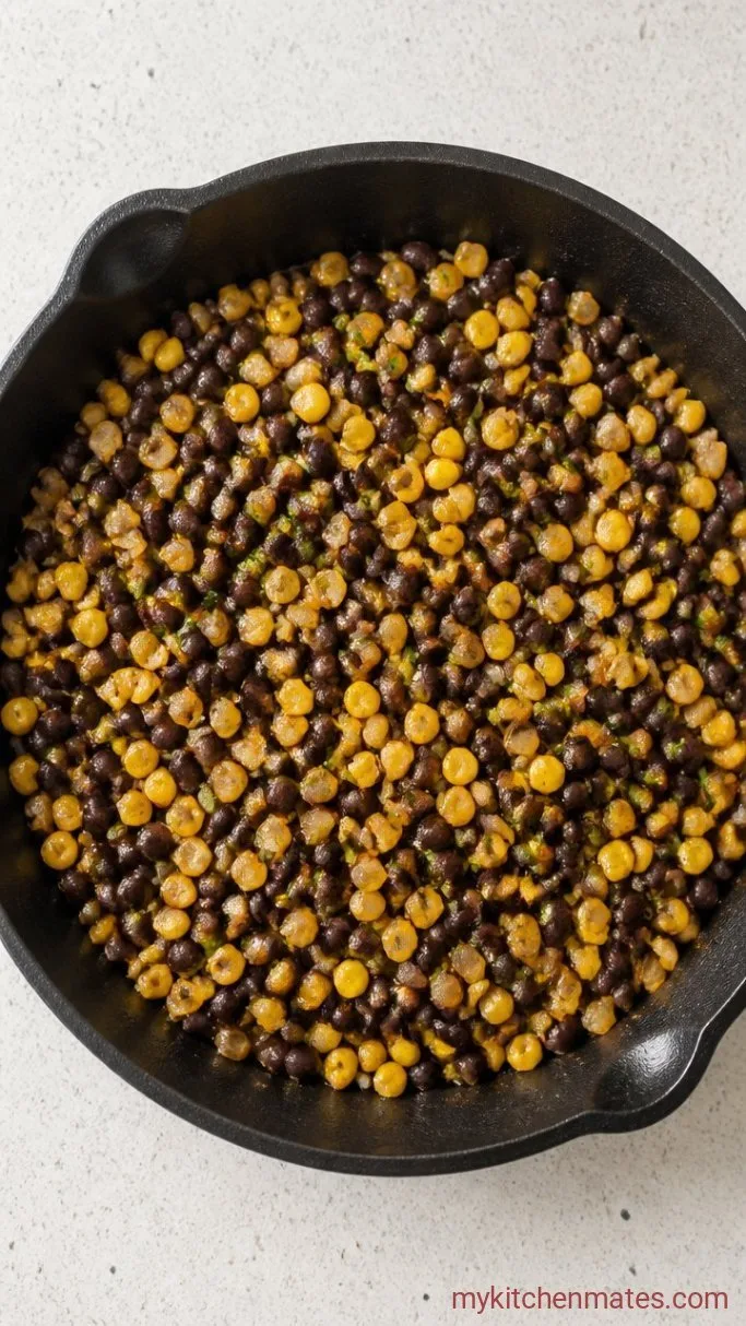 Quick Black Bean Taco Salad Step 1: Sauté the Bean Mixture