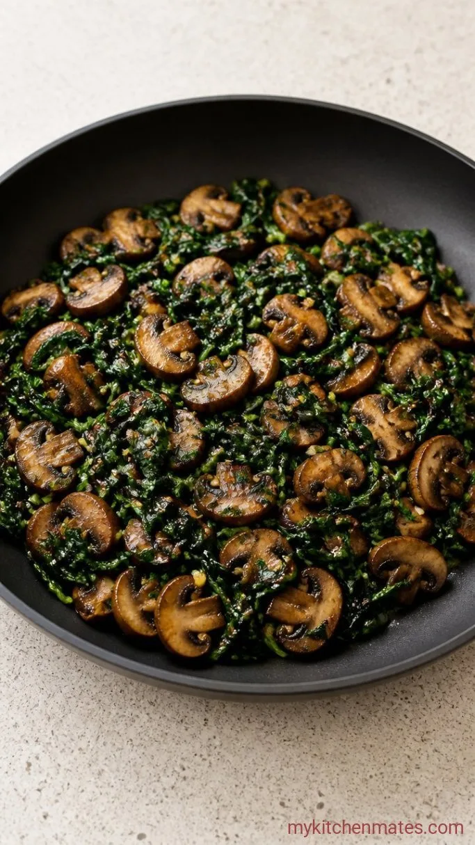 30-Minute Vegetarian Baked Ziti Step 1: Sauté the Mushrooms and Spinach
