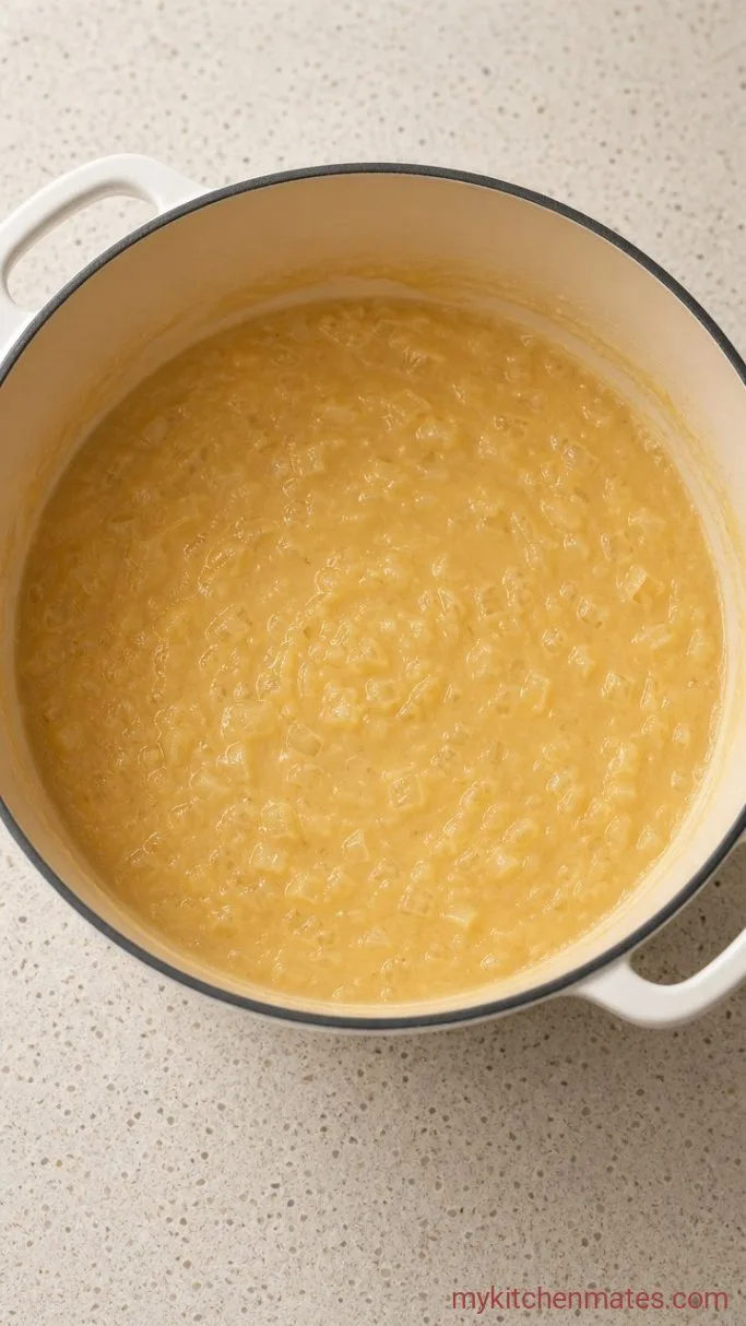 30-Minute Cream of Chicken Soup Step 1: Sauté the Onion and Build the Roux