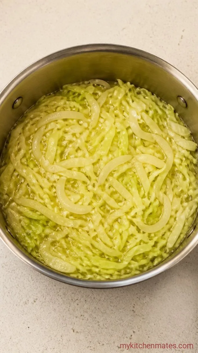 Step 1: Sauté the Onion and Cabbage