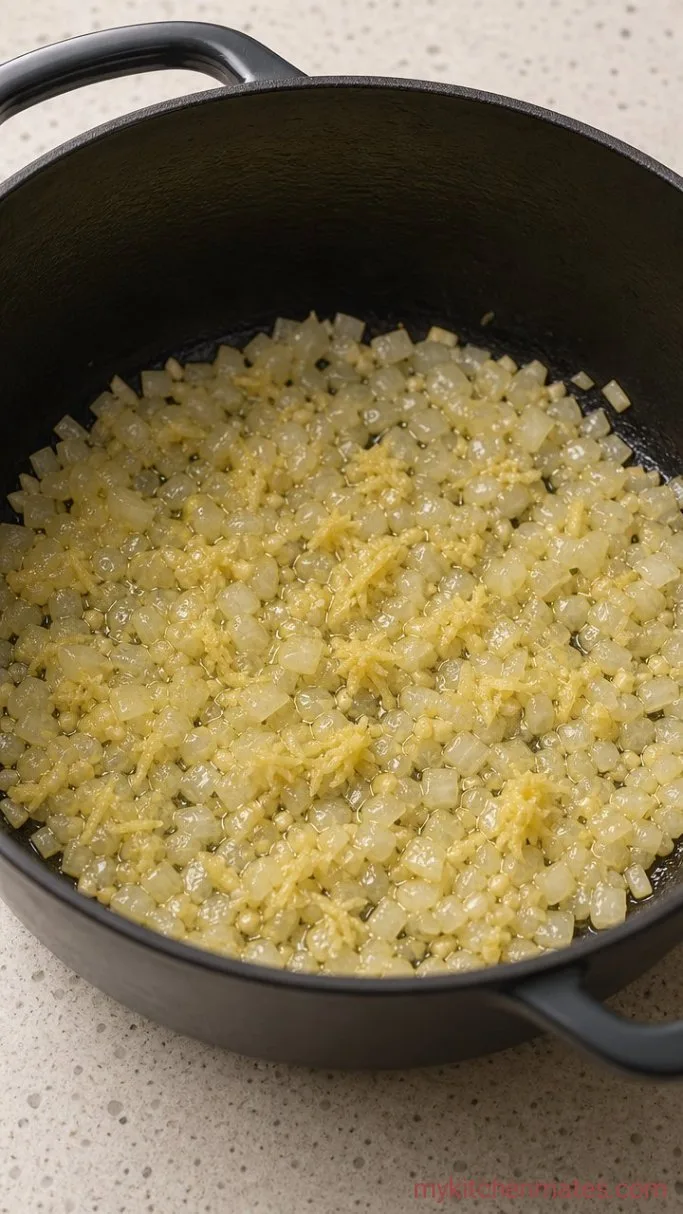 Creamy Coconut Lentil Soup (Ready in 30 Minutes) Step 1: Sauté the Onion and Ginger