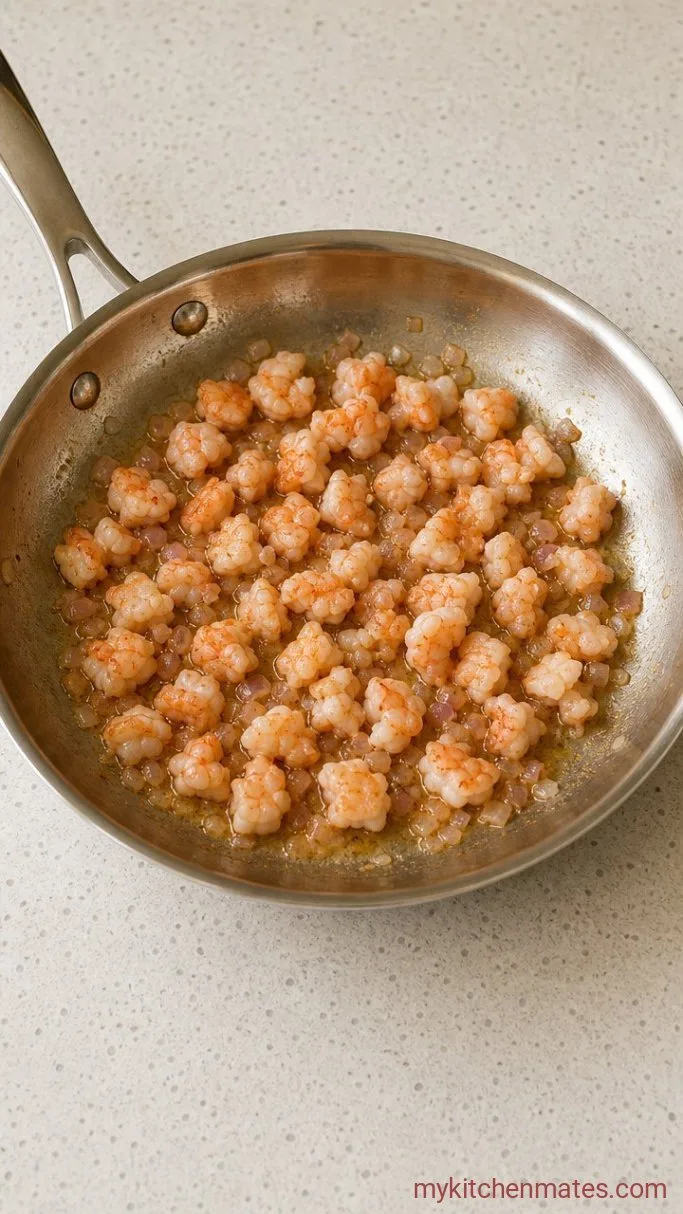 Easy Shrimp Quiche with a Flaky Crust Step 1: Sauté the Shrimp and Shallots