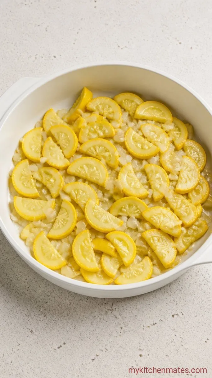 Classic Squash Casserole with Ritz Crackers Step 1: Sauté the Squash and Onion