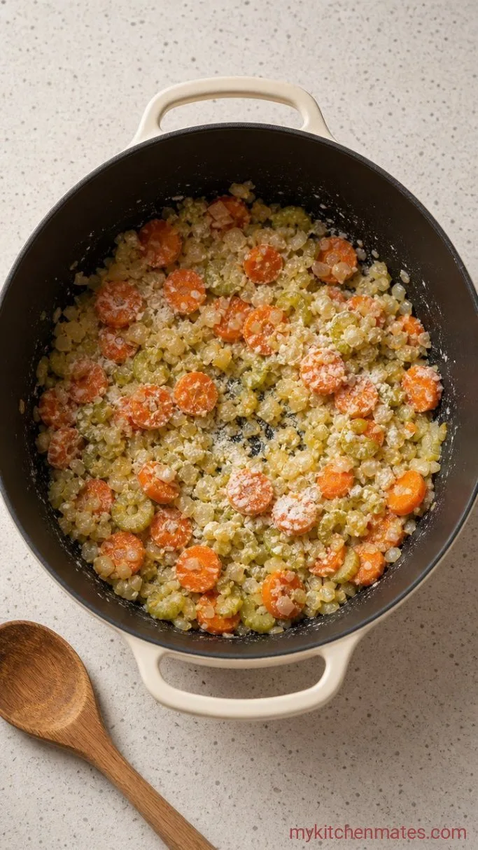 Step 1: Sauté the Vegetables and Build the Roux