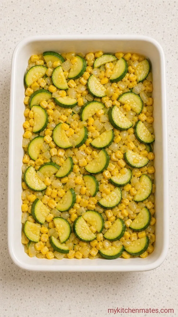 Zucchini Corn Casserole with Crispy Breadcrumbs Step 1: Sauté the Vegetables
