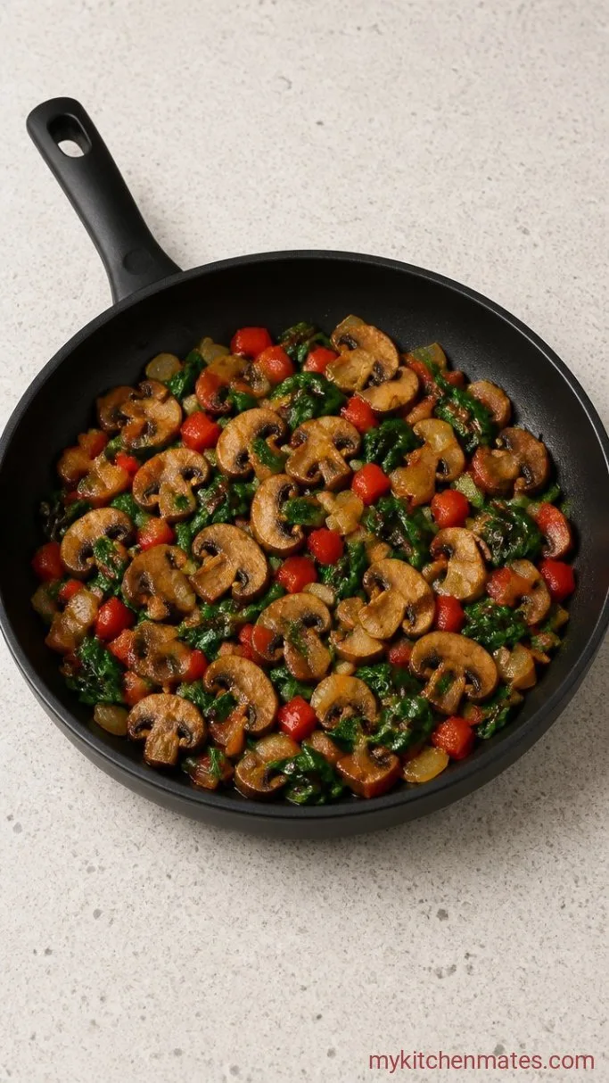 Hearty Vegan Breakfast Casserole with Cheesy Tofu Scramble Step 1: Sauté the Vegetables
