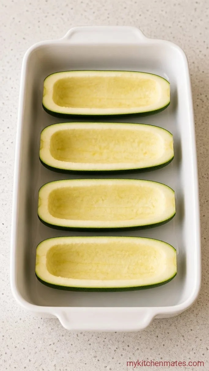 Step 1: Scoop the Zucchini Boats
