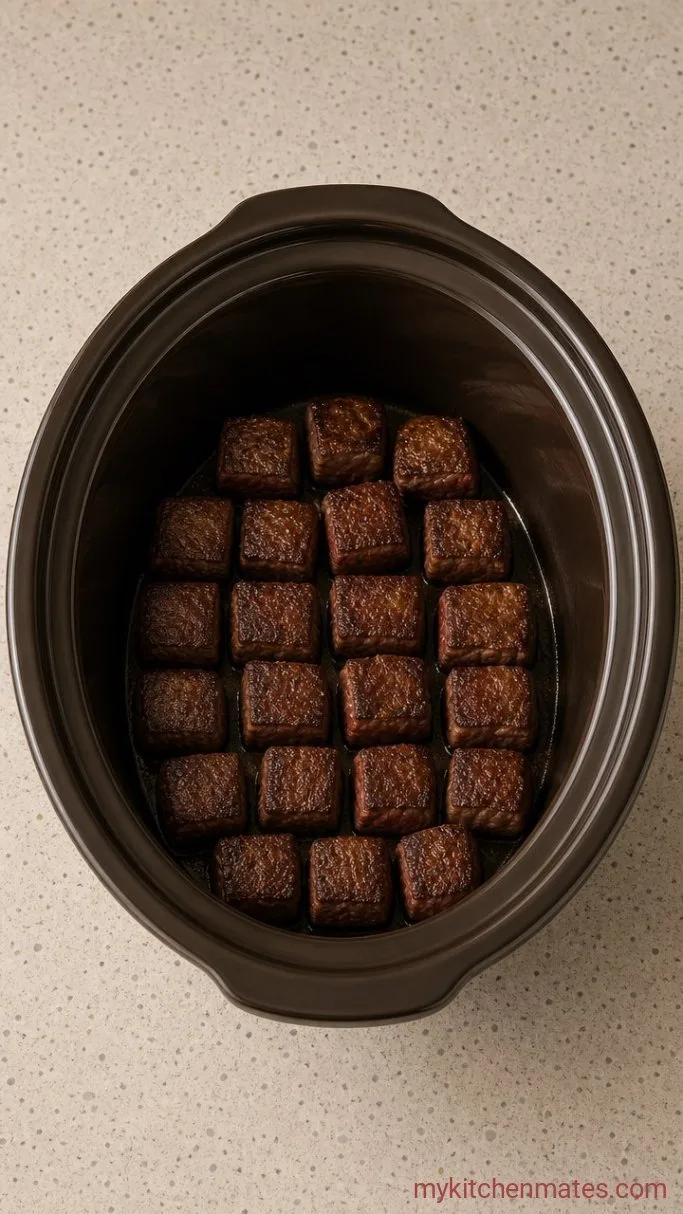 Step 1: Sear the Beef Cubes