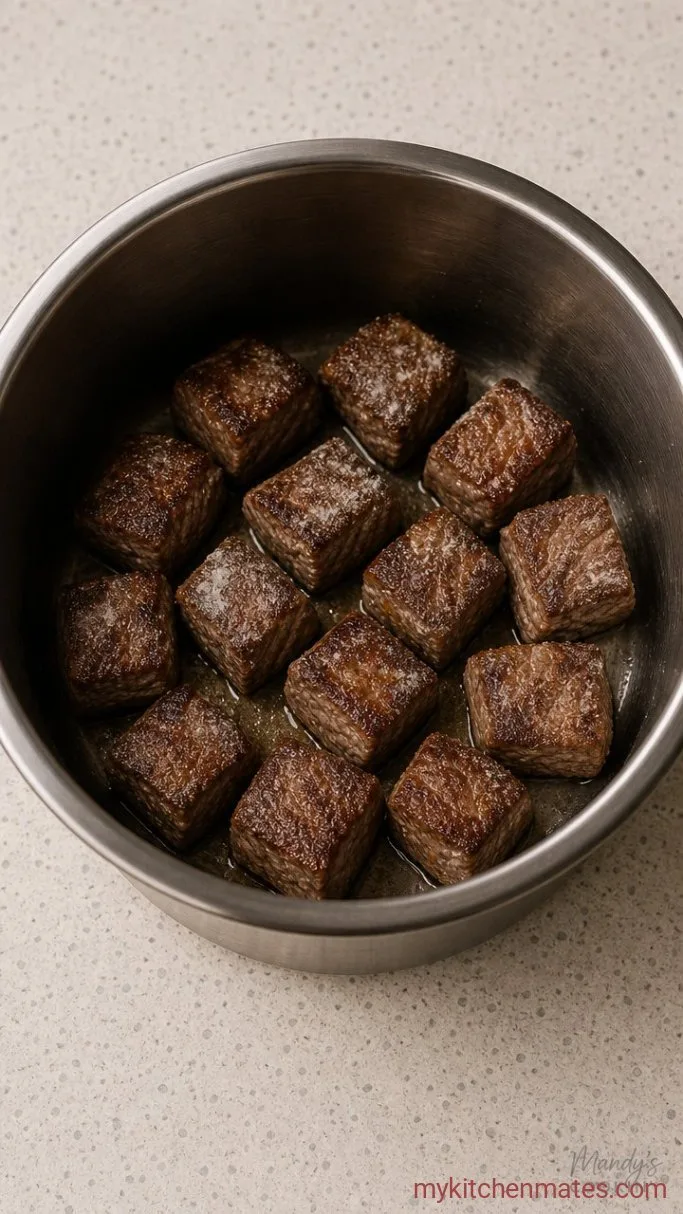 Instant Pot Beef Stew That Tastes Like It Simmered All Day Step 1: Sear the Beef