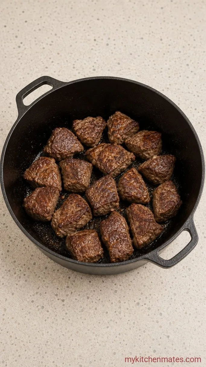 Slow Cooker Beef Stew That Falls Apart Tender Step 1: Sear the Beef