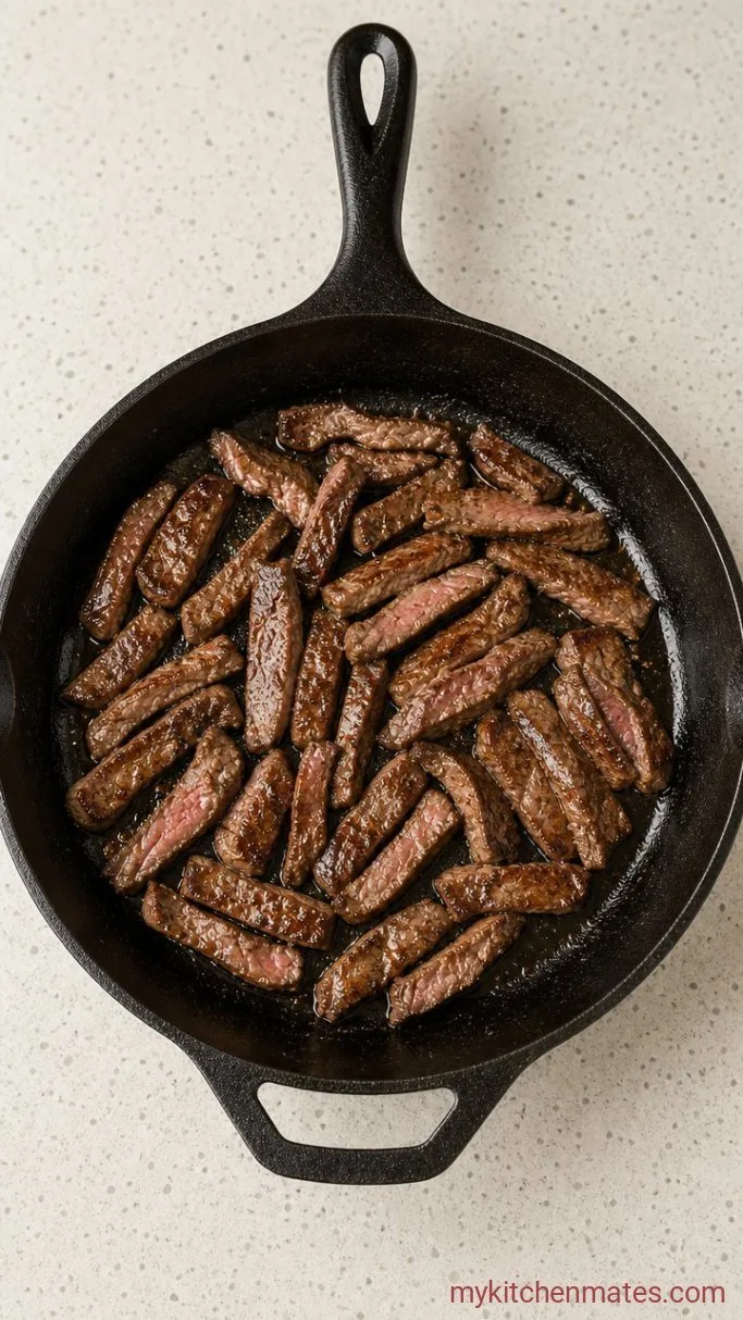 Quick 5-Ingredient Beef Stroganoff Step 1: Sear the Beef