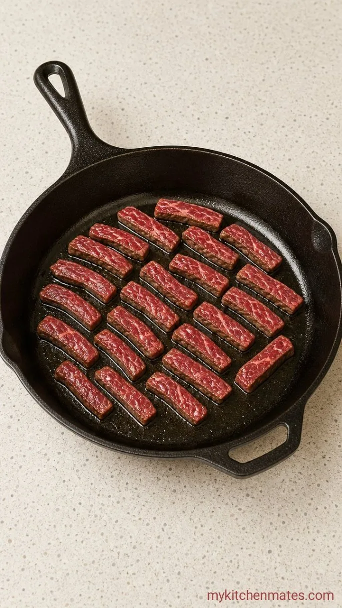 One-Pan Creamy Dairy Free Beef Stroganoff Step 1: Sear the Beef
