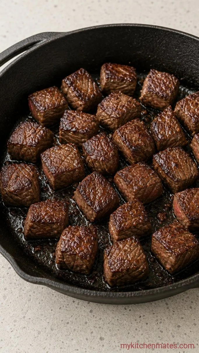 One-Pot Stovetop Beef Tips and Gravy Step 1: Sear the Beef