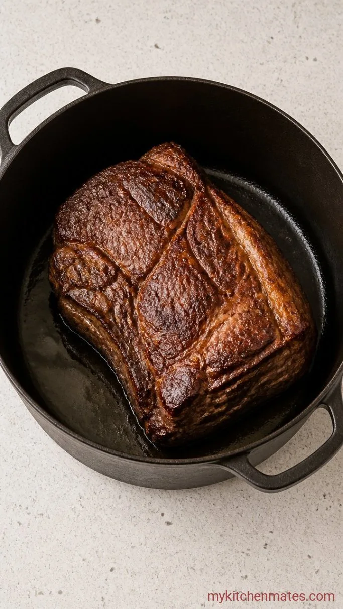 Slow Cooker Portillo’s Italian Beef Copycat Step 1: Sear the Beef
