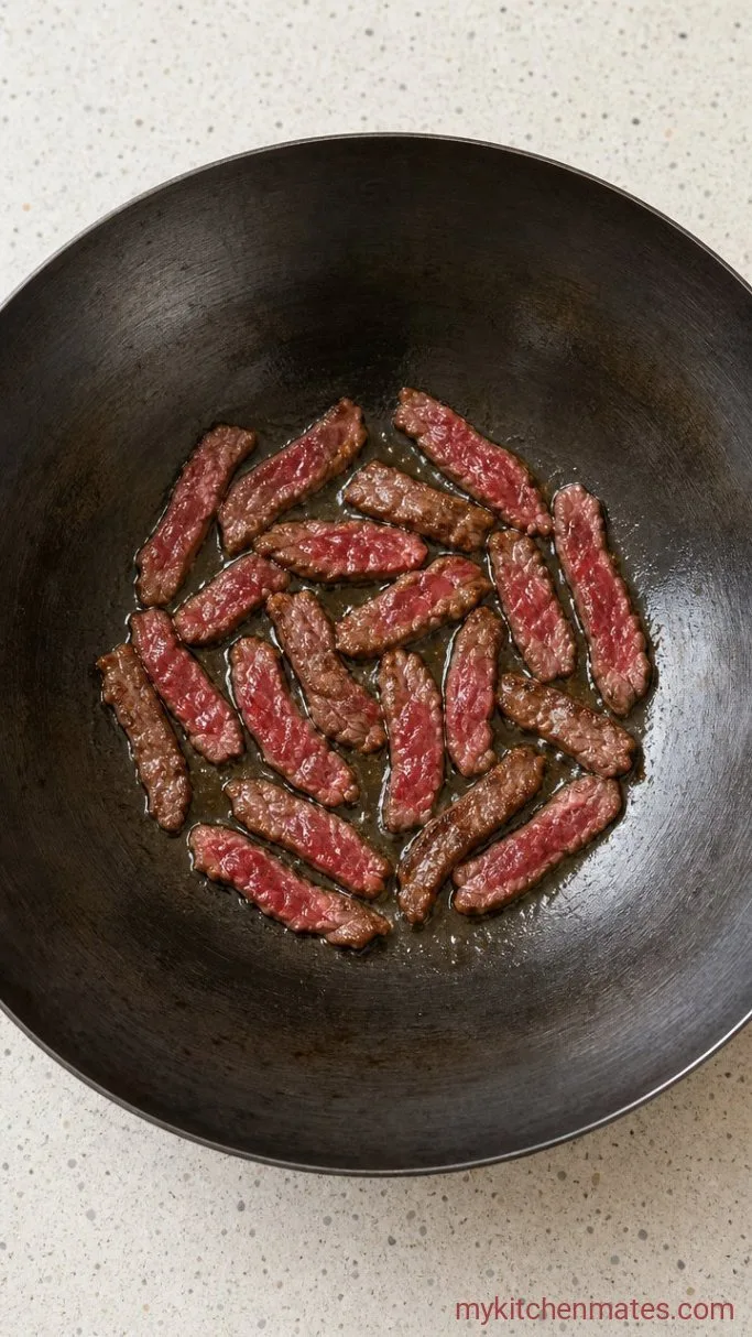 Quick & Easy Beef Udon Stir Fry Step 1: Sear the Beef