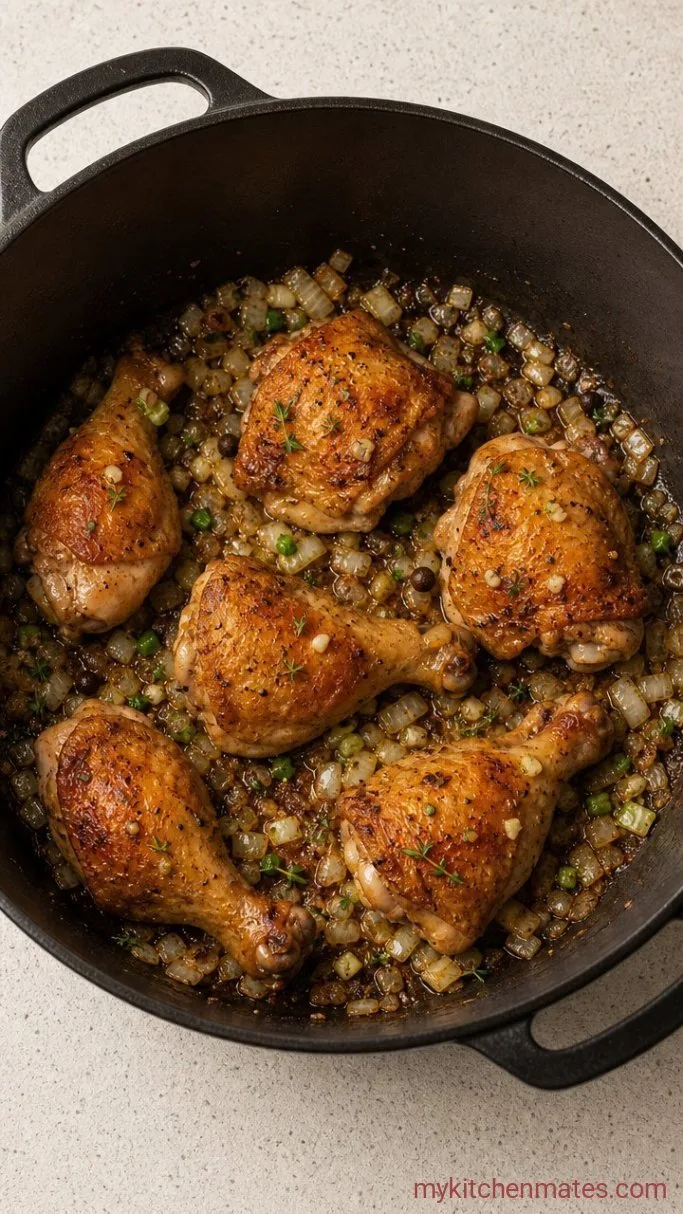 Step 1: Sear the Chicken and Aromatics