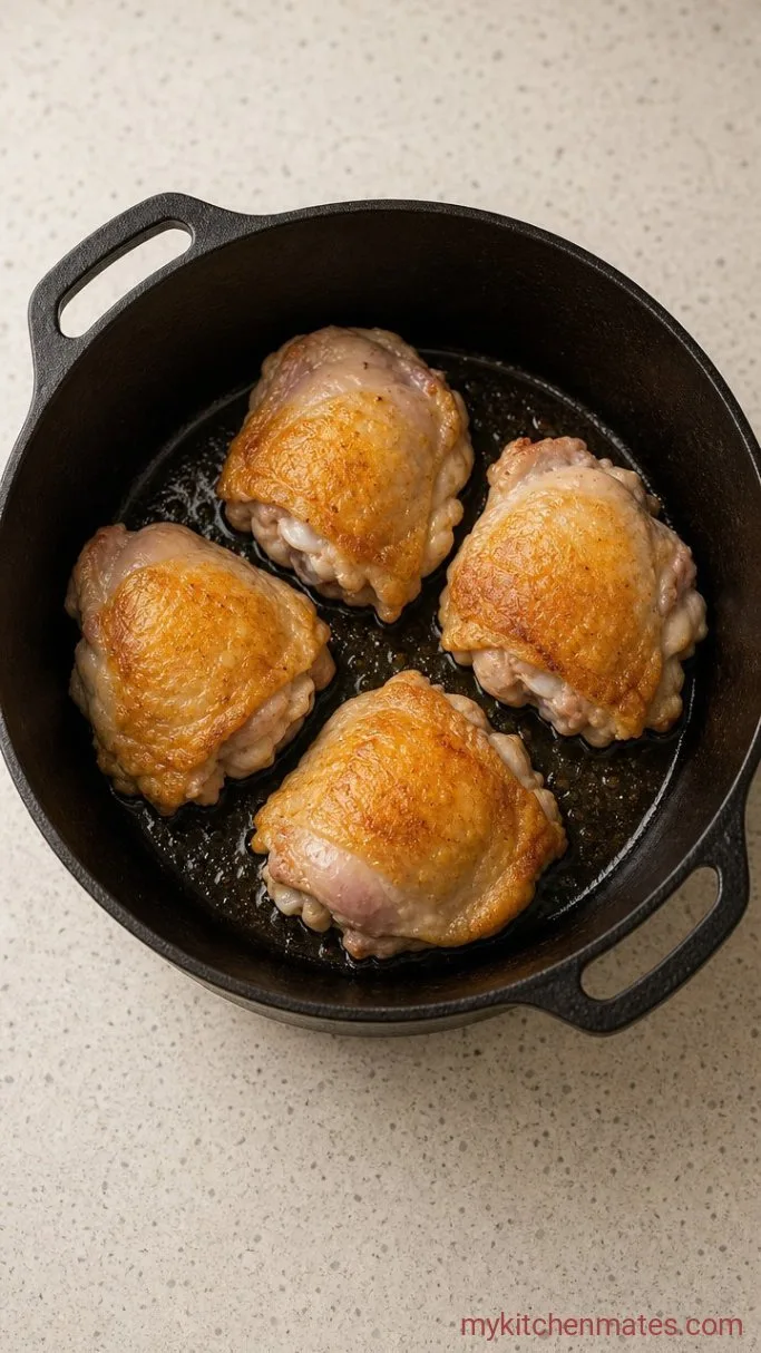 Step 1: Sear the Chicken Thighs