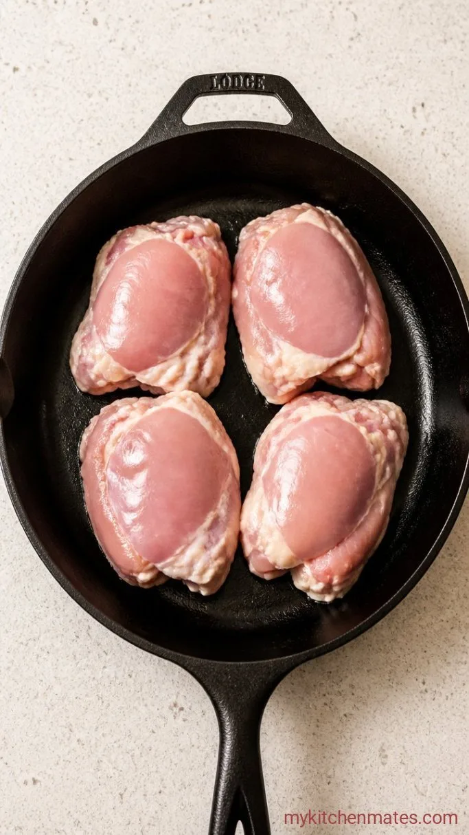 Sticky Soy-Ginger Asian Chicken Thighs Step 1: Sear the Chicken Thighs